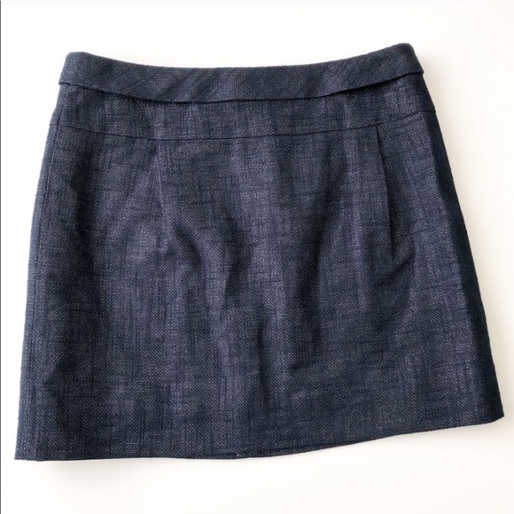 J. CREW Mica Mini Skirt Blue Metallic Mini Linen Blends Short Navy - Picture 1 of 10